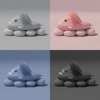 Removable Thick Soled Cotton Slippers EVA Female Autumn Winter Indoor