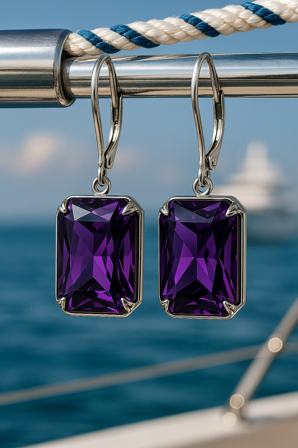 Viking Blue Aquamarine Earrings - Collection The Eyes of Freyja