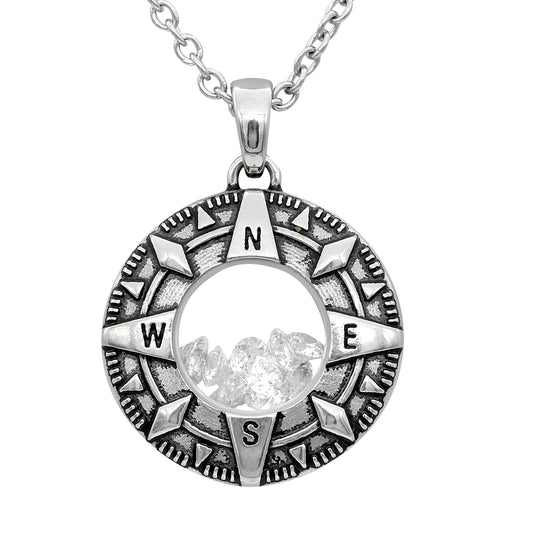 Compass Floating Charm with necklace