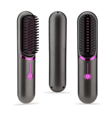 Electric Hair Brushes Wireless Hair Straightener Brush for Portable Rechargeable Hair Straightener Cordless Heating Comb