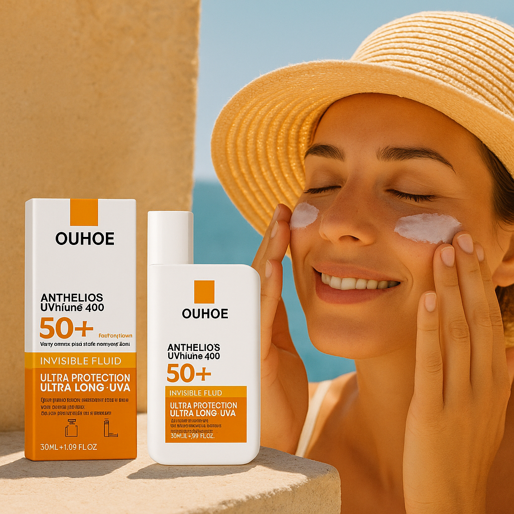 New Invisible Fluid Sunscreen SPF 50+ High Quality Water + Sweat Resistant Hydrating Moisturize Lotion Sunscreen Liquid Cream