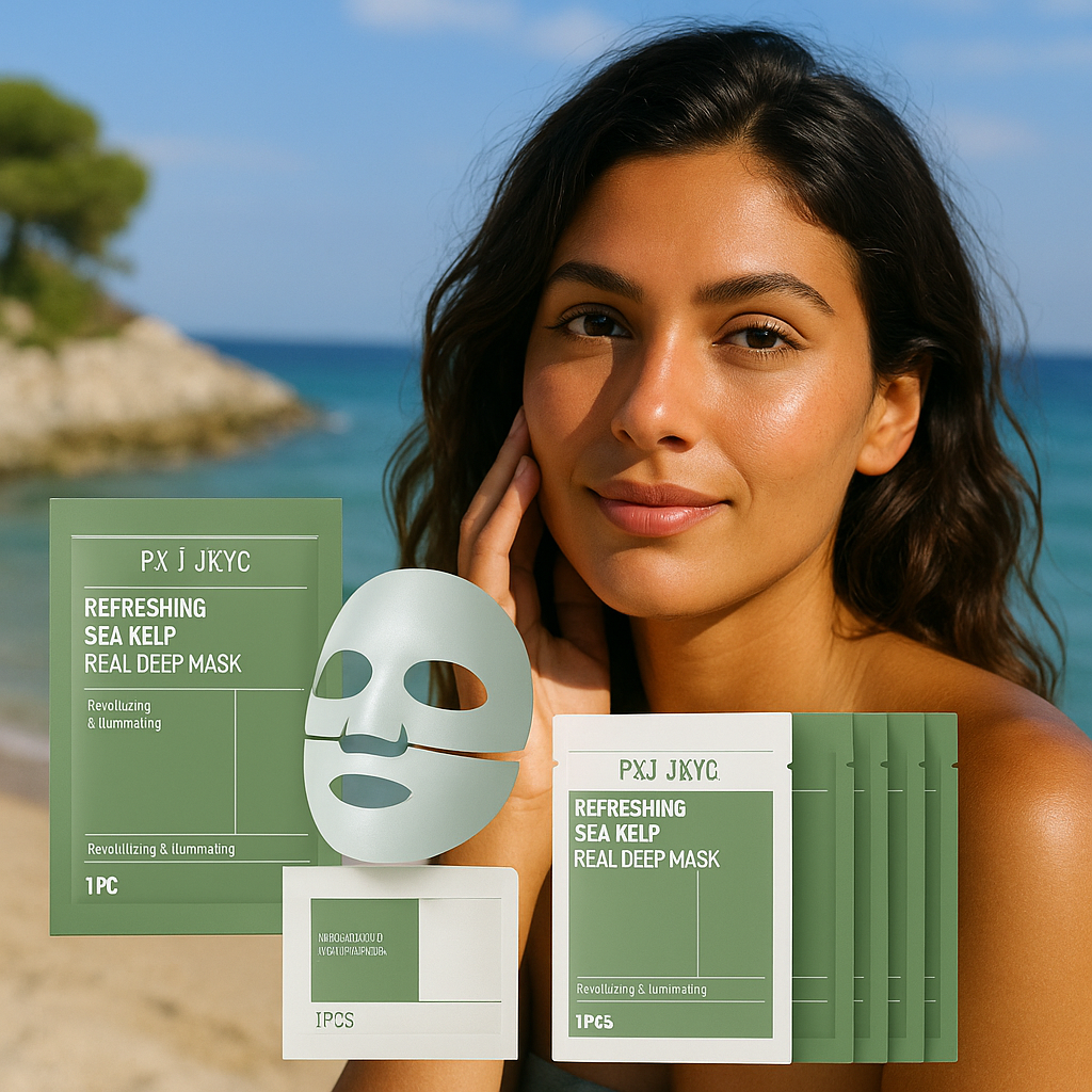 1/4Pcs Deep Collagen Overnight Face Mask Seaweed Collagen Essence Hydrating Overnight Hydrogel Mask Improve Elasticity, Firming
