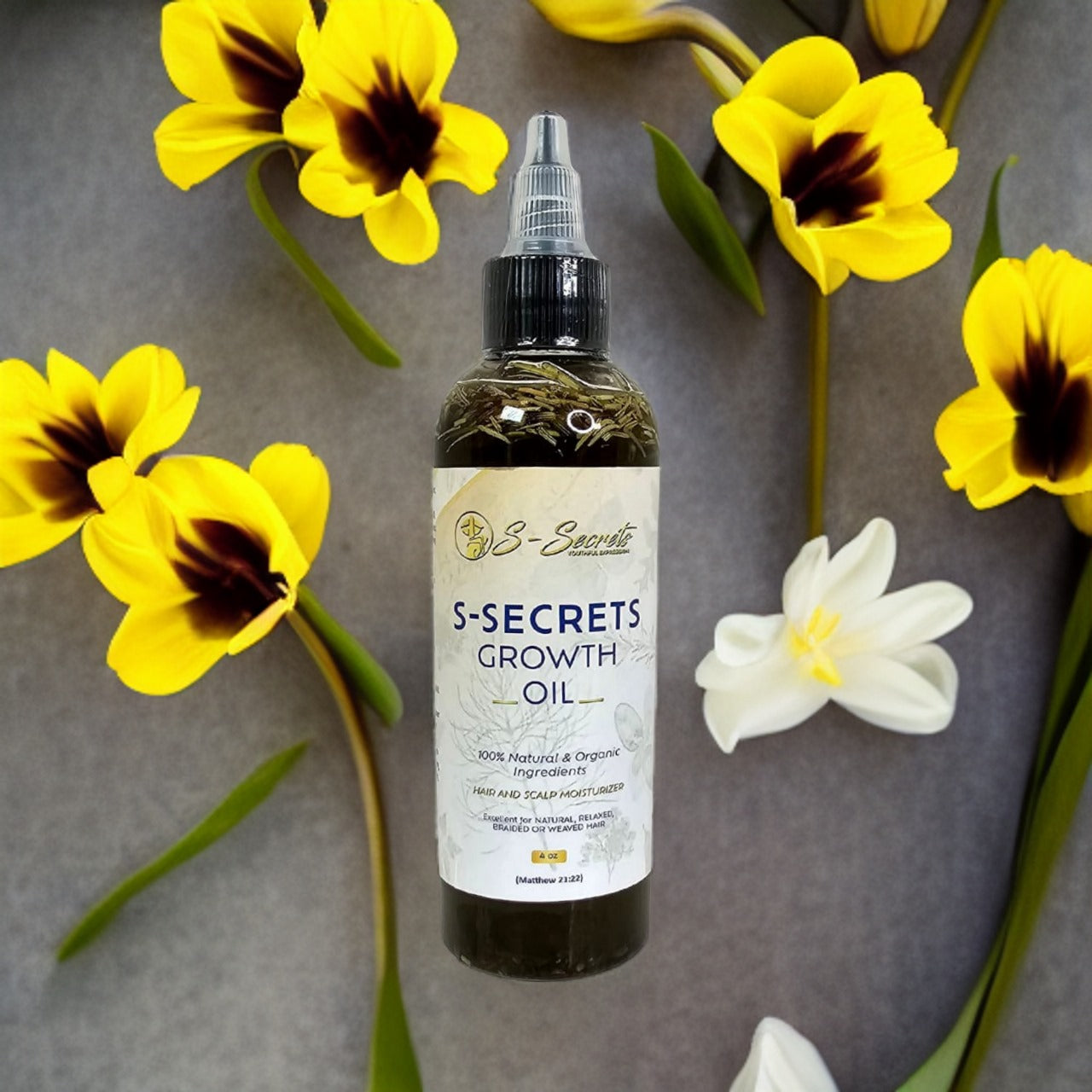 S-Secrets Hair Growth Oil 2oz, Herbs, Biotin, essential oils For All