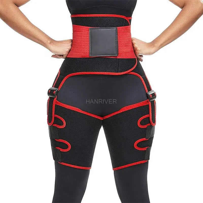 3 in 1 waist and thigh trimmer Double Compression Belt Leg Support Sweat Sauna Effect Neoprene Waist Trainer Butt Lifter Workout