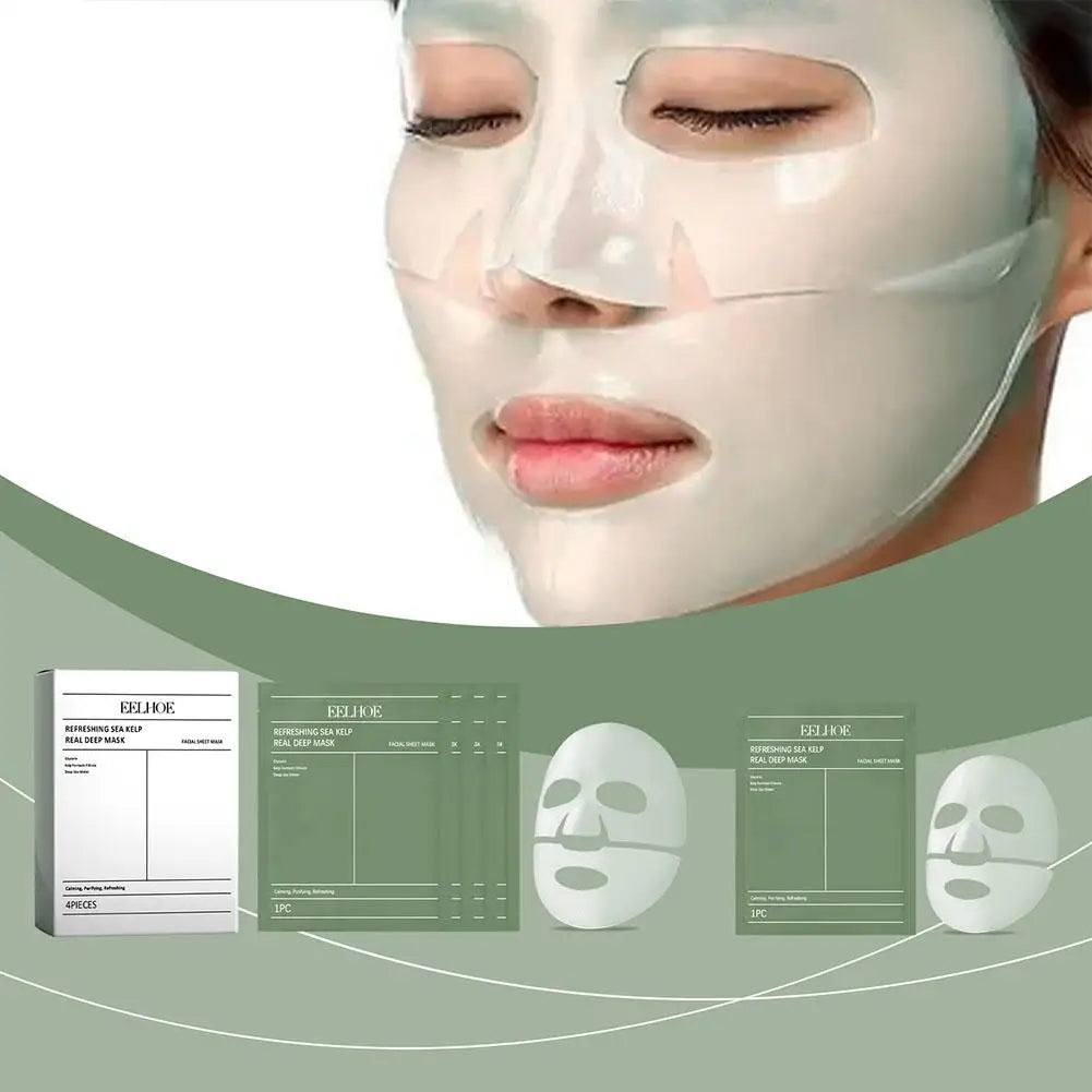 1/4Pcs Deep Collagen Overnight Face Mask Seaweed Collagen Essence Hydrating Overnight Hydrogel Mask Improve Elasticity, Firming