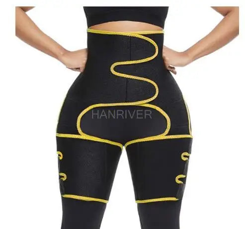 3 in 1 waist and thigh trimmer Double Compression Belt Leg Support Sweat Sauna Effect Neoprene Waist Trainer Butt Lifter Workout