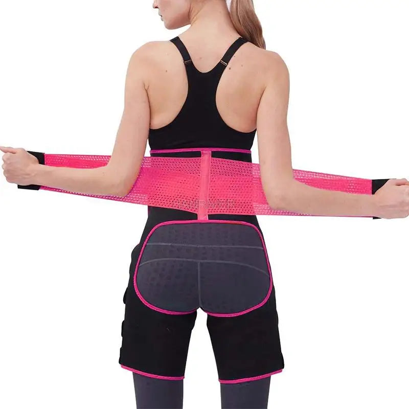 3 in 1 waist and thigh trimmer Double Compression Belt Leg Support Sweat Sauna Effect Neoprene Waist Trainer Butt Lifter Workout