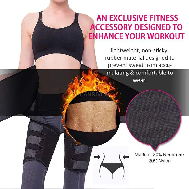 3 in 1 waist and thigh trimmer Double Compression Belt Leg Support Sweat Sauna Effect Neoprene Waist Trainer Butt Lifter Workout