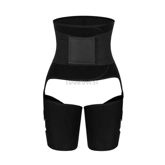 3 in 1 waist and thigh trimmer Double Compression Belt Leg Support Sweat Sauna Effect Neoprene Waist Trainer Butt Lifter Workout