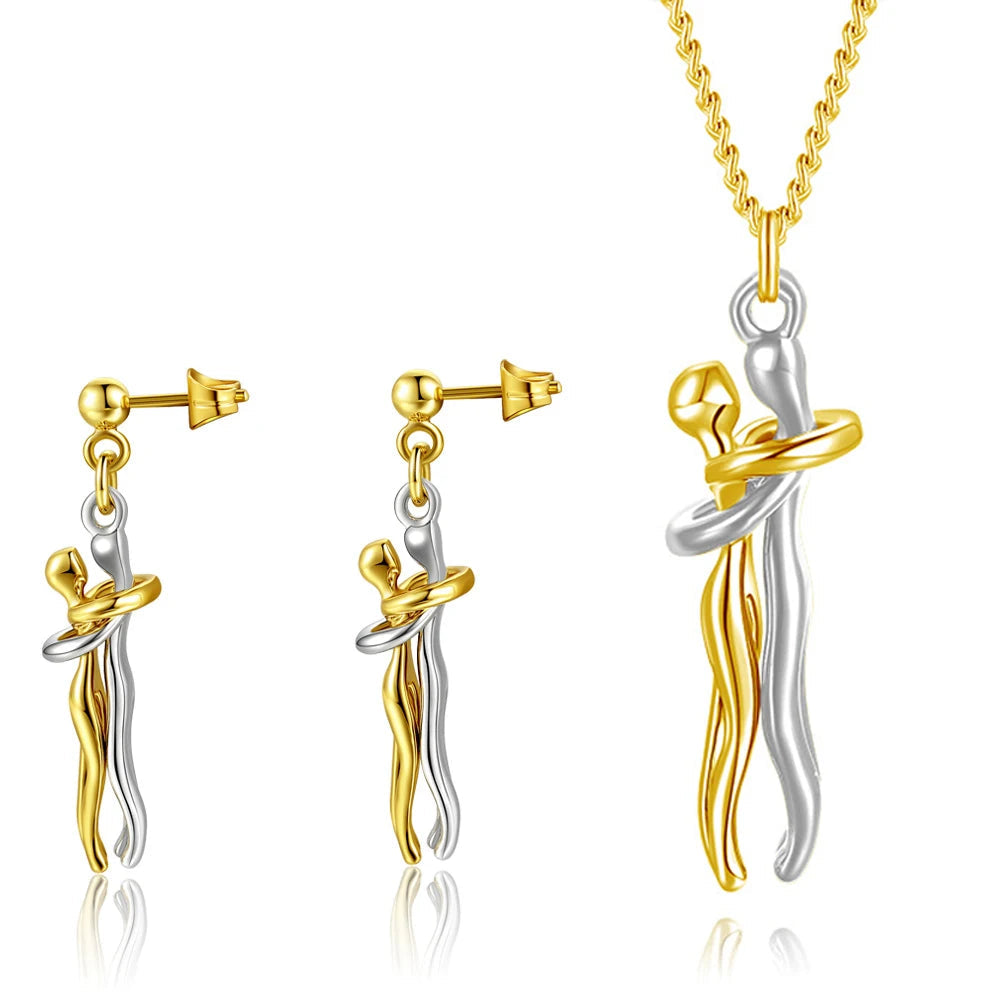 Embrace Necklace & Hug Earrings Set