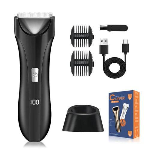Electric Groin Trimmer for Men Waterproof Ball Trimmer for Pubic/Body