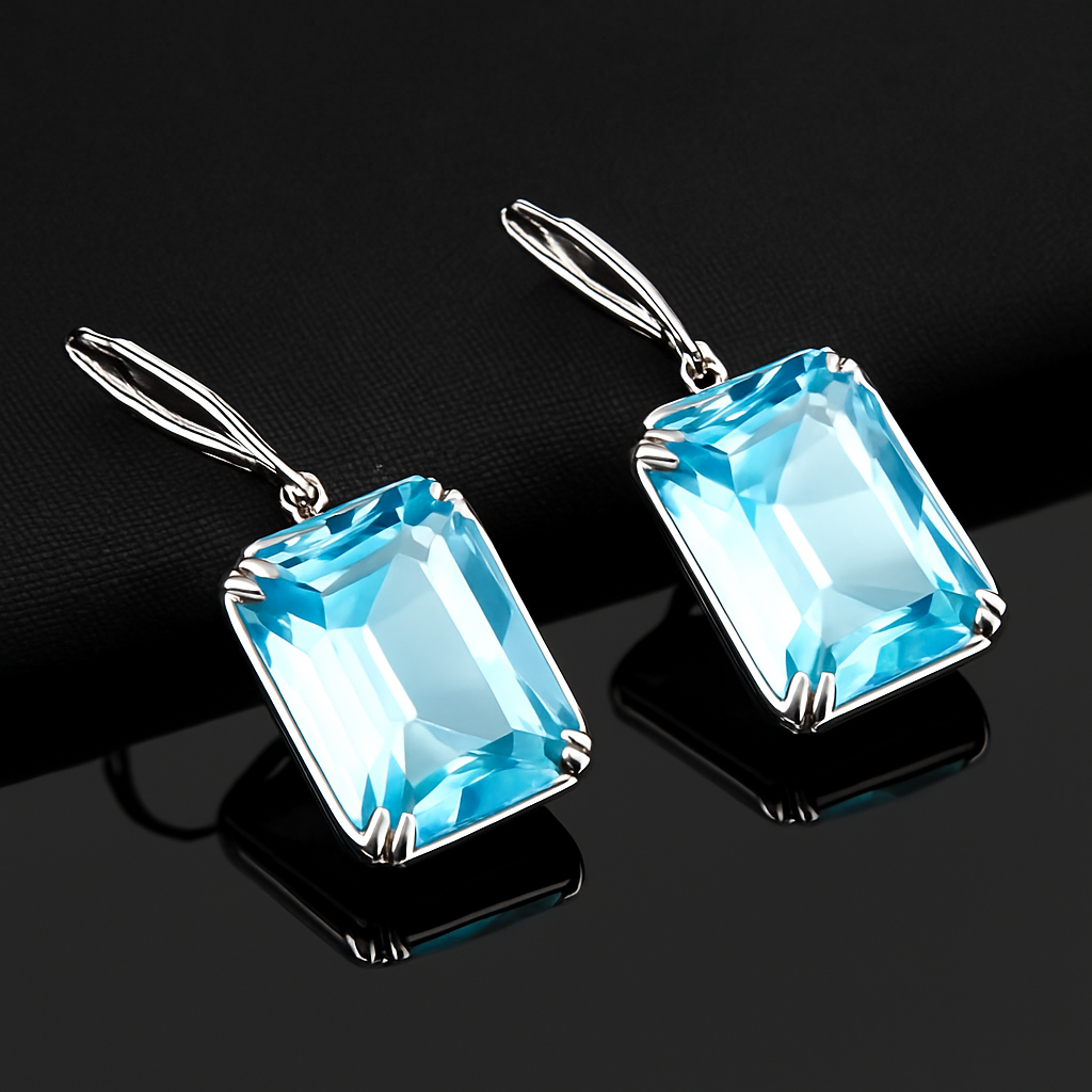 Viking Blue Aquamarine Earrings - Collection The Eyes of Freyja