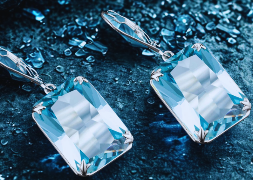 Viking Blue Aquamarine Earrings - Collection The Eyes of Freyja