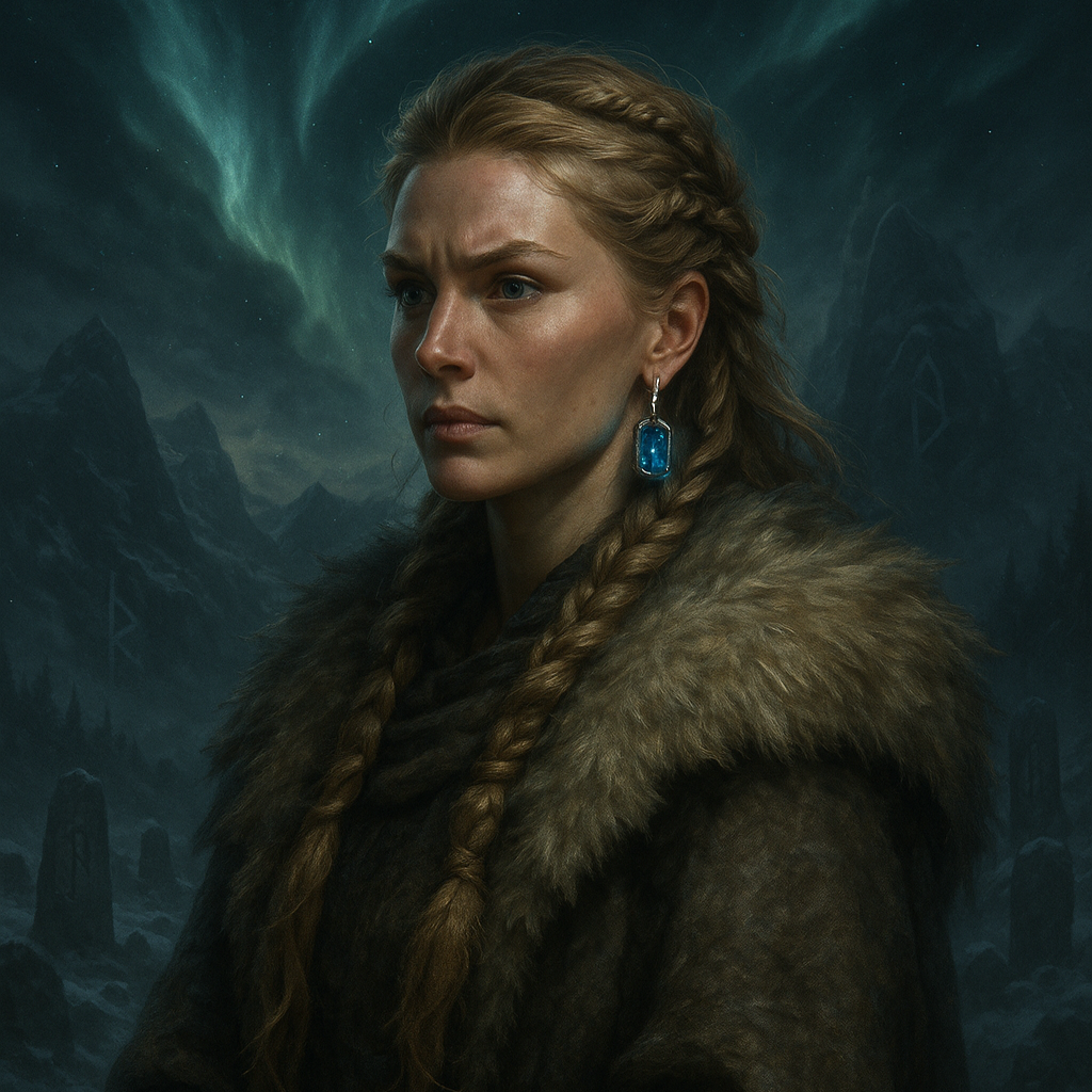 Viking Pink Stone Earrings - Collection The Eyes of Freyja