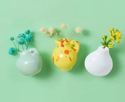 Plant Ceramic Vase Fridge Magnets