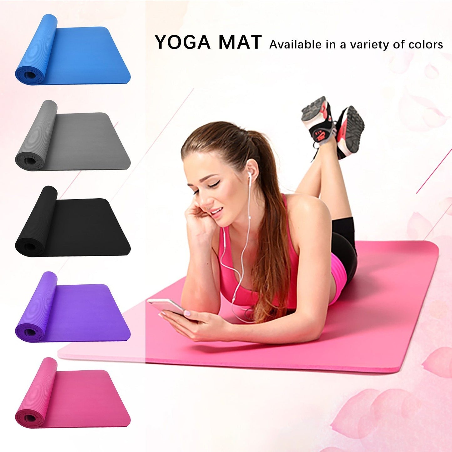 Yoga Fitness Mat Large Size Slip Luxo