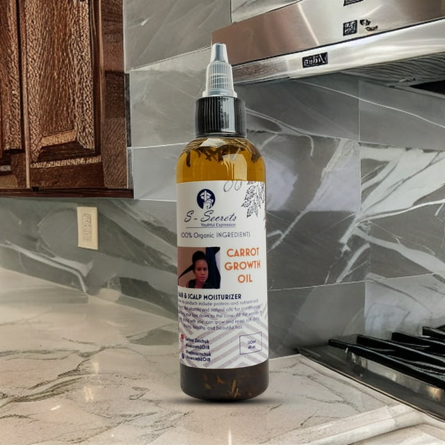 Carrot Hair Growth Oil 2oz, Herbs, Biotin, Essential oils For All Hair