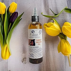 Carrot Hair Growth Oil 2oz, Herbs, Biotin, Essential oils For All Hair