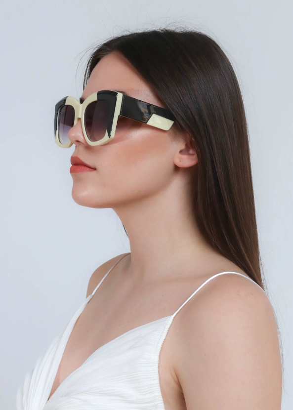 Two-color combination sunglasses, ART2175, black and white