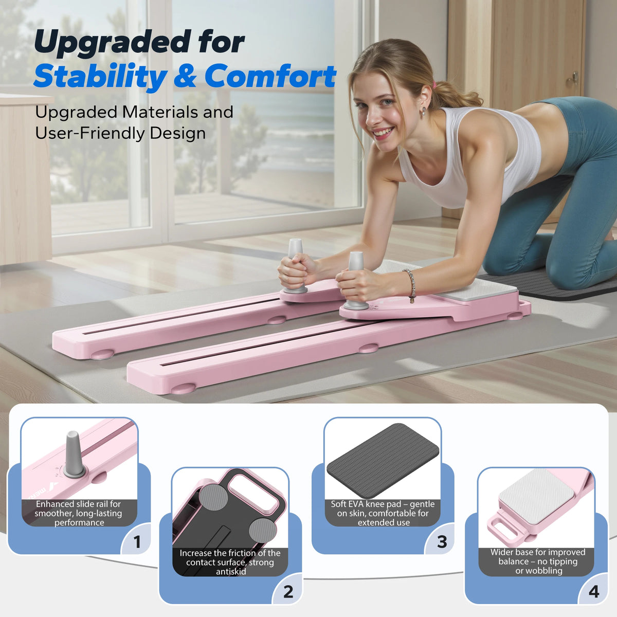 MERACH Multifunctional Pilates Board – Portable Full-Body Home Reformer