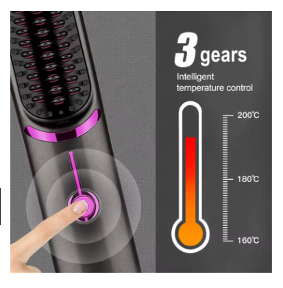 Electric Hair Brushes Wireless Hair Straightener Brush for Portable Rechargeable Hair Straightener Cordless Heating Comb