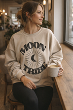 Lunar Essence Fleece Crew – Moon Tribe Graphic Sweatshirt