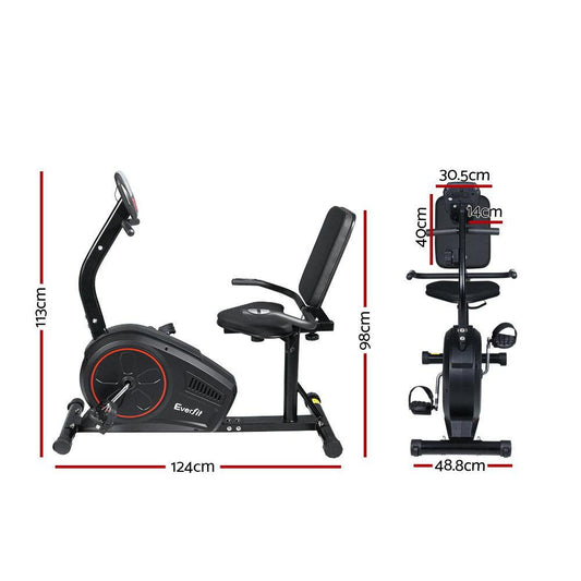 Everfit Exercise Bike Magnetic Recumbent Indoor Cycling Home Gym