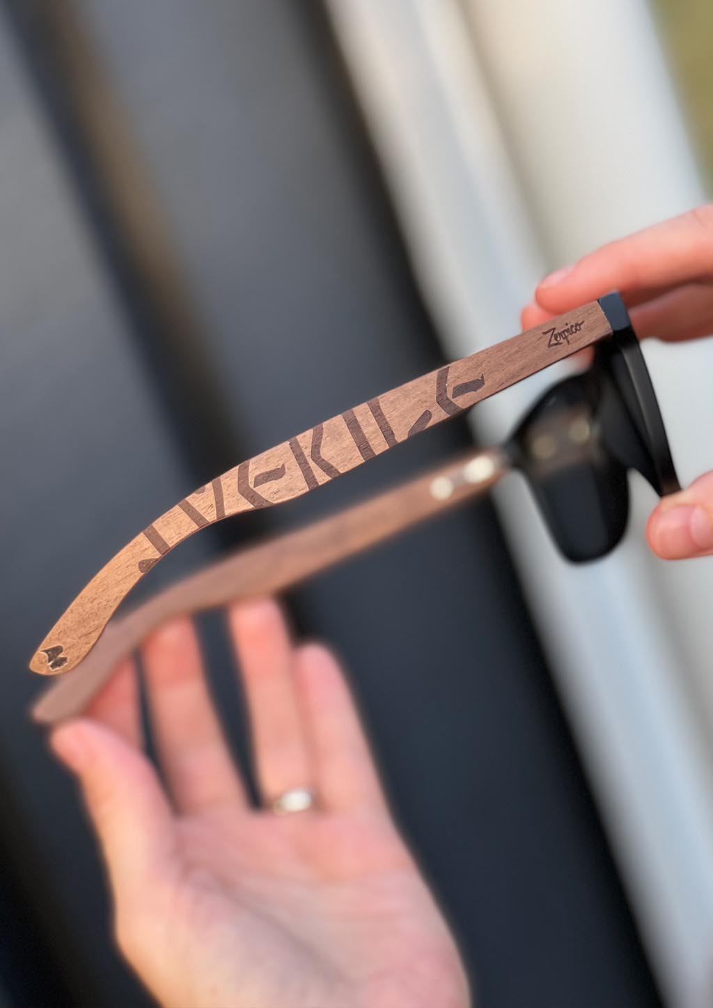 Eyewood | Engraved wooden sunglasses - Viking Runes - Norway