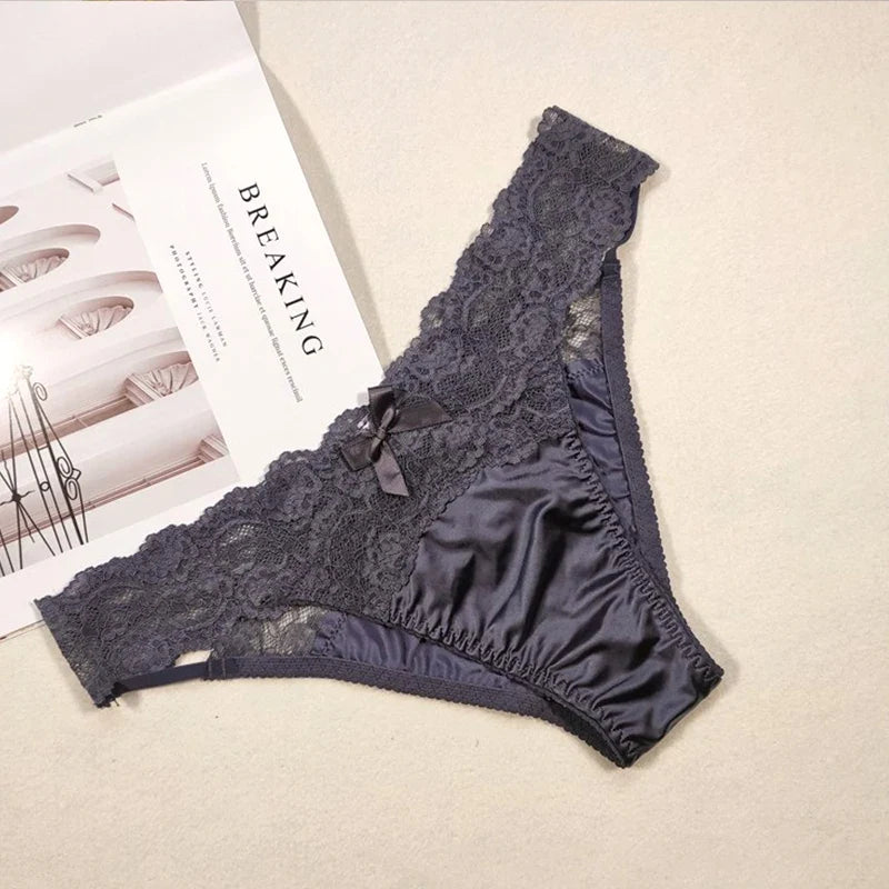 Underwear Women Sexy Lace Thong Pants Female Hollow Out Panties Low Waist Fashion Underpants New Ladies Bow Underwear Shorts
