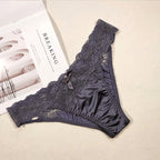 Underwear Women Sexy Lace Thong Pants Female Hollow Out Panties Low Waist Fashion Underpants New Ladies Bow Underwear Shorts