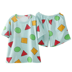 Pijama Sin Chan Man Pajama Sinchan Cotton Summer Short Sets Japanese Pajamas for Couples Man and Woman Sleepwear 2024