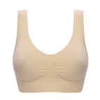 Women Wireless Sports Bra Fitness Running Vest Gym Workout Underwear Padded Tops Bralette Breathable Brassiere Push Up Bras