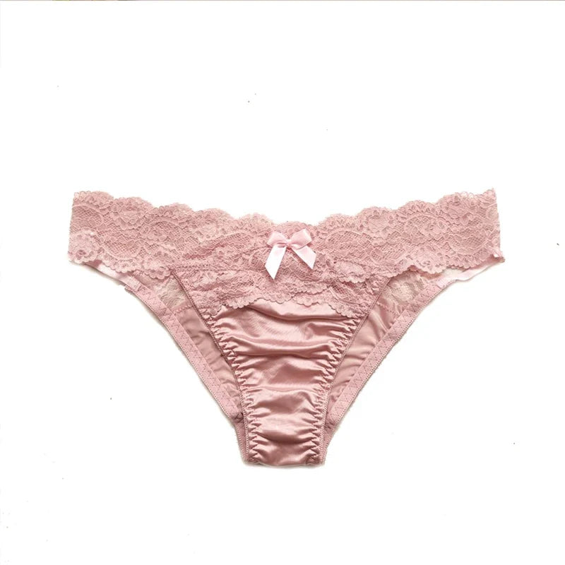 Underwear Women Sexy Lace Thong Pants Female Hollow Out Panties Low Waist Fashion Underpants New Ladies Bow Underwear Shorts