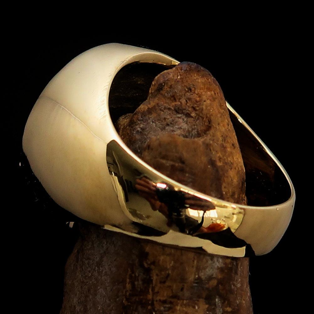 Excellent crafted ancient Men's Red Masonic Pinky Ring - Solid Brass