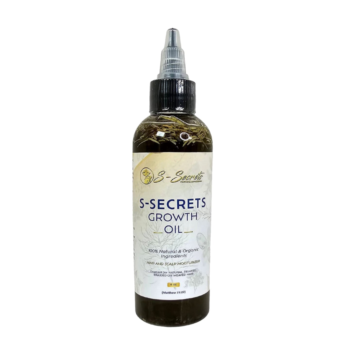 S-Secrets Hair Growth Oil 2oz, Herbs, Biotin, essential oils For All