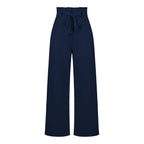 Fashion Workwear Women Dress Work Pant Casual All Matching Wide Leg Trousers Belt Commuting Pants Summer