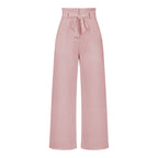 Fashion Workwear Women Dress Work Pant Casual All Matching Wide Leg Trousers Belt Commuting Pants Summer