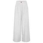 Nordic Loose Casual Trousers Women Linen Cotton Straight Leg Pants High Sense All Matching Graceful Cotton Linen Wide Leg Pants