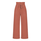 Fashion Workwear Women Dress Work Pant Casual All Matching Wide Leg Trousers Belt Commuting Pants Summer