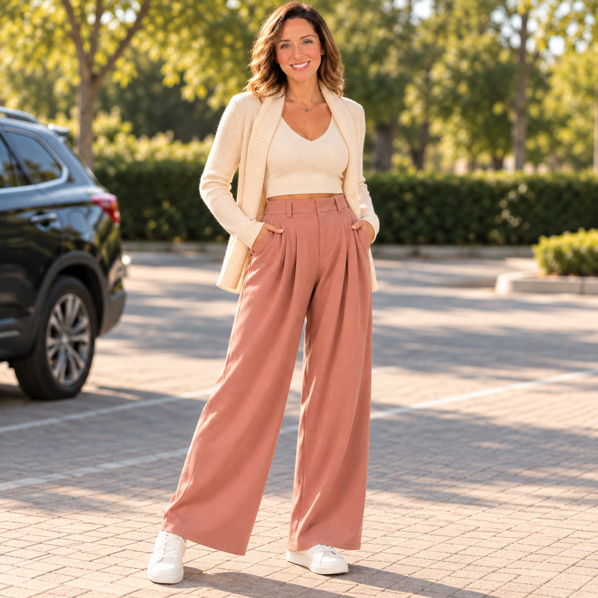 Women's High-Waisted Wide Leg Trousers