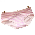 Women Cute Sexy Underwear Panties Stripes Navy Bowknot Tanga Lovely Women Panties Cotton Briefs
