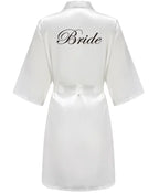 Wedding Party Team Bride Robe With Black Letters Kimono Satin Pajamas Bridesmaid Bathrobe SP2000