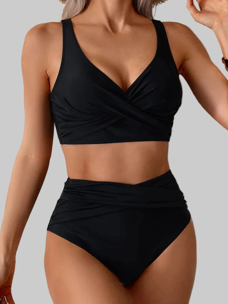VigoBreviya 2027 Sexy Solid Strapped Swimwear Women Cross Push Up Bikini Set Brazilian Lady Swimsuit High Waist Beach Bath Suit