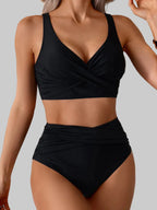 VigoBreviya 2027 Sexy Solid Strapped Swimwear Women Cross Push Up Bikini Set Brazilian Lady Swimsuit High Waist Beach Bath Suit