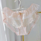 Lolita Ruffled Lace Mesh Panties Sexy And Airy With A Low Waist And Sweet Bow Japanese Lolita Panties Comfortable And Elegant