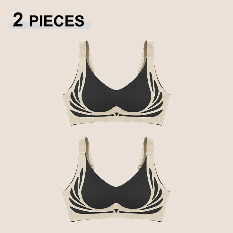 1/2Pcs/Set Women Push Up Bras Seamless Comfortable Angel Wings Bras Set Trendy Soft Breathable Underwear Female No Wire Lingerie