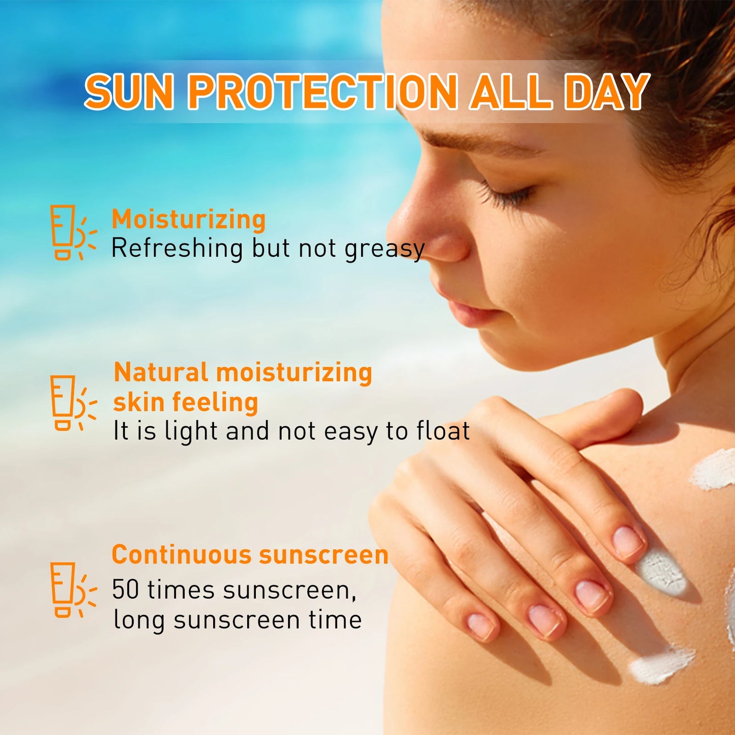 New Invisible Fluid Sunscreen SPF 50+ High Quality Water + Sweat Resistant Hydrating Moisturize Lotion Sunscreen Liquid Cream