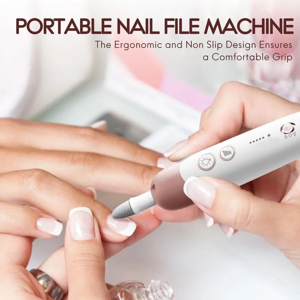 Cordless Electric Nail File Set Portable Nail Drill Machine for Hand