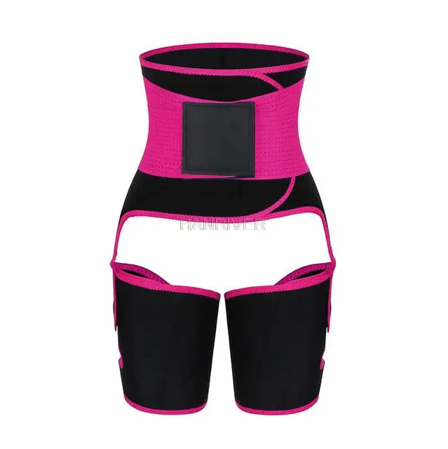 3 in 1 waist and thigh trimmer Double Compression Belt Leg Support Sweat Sauna Effect Neoprene Waist Trainer Butt Lifter Workout