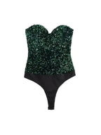 Strapless Sequin Bodysuits for Women, Backless Bodysuits, Sweetheart Neck, Female Playsuits, Sexy Fashion